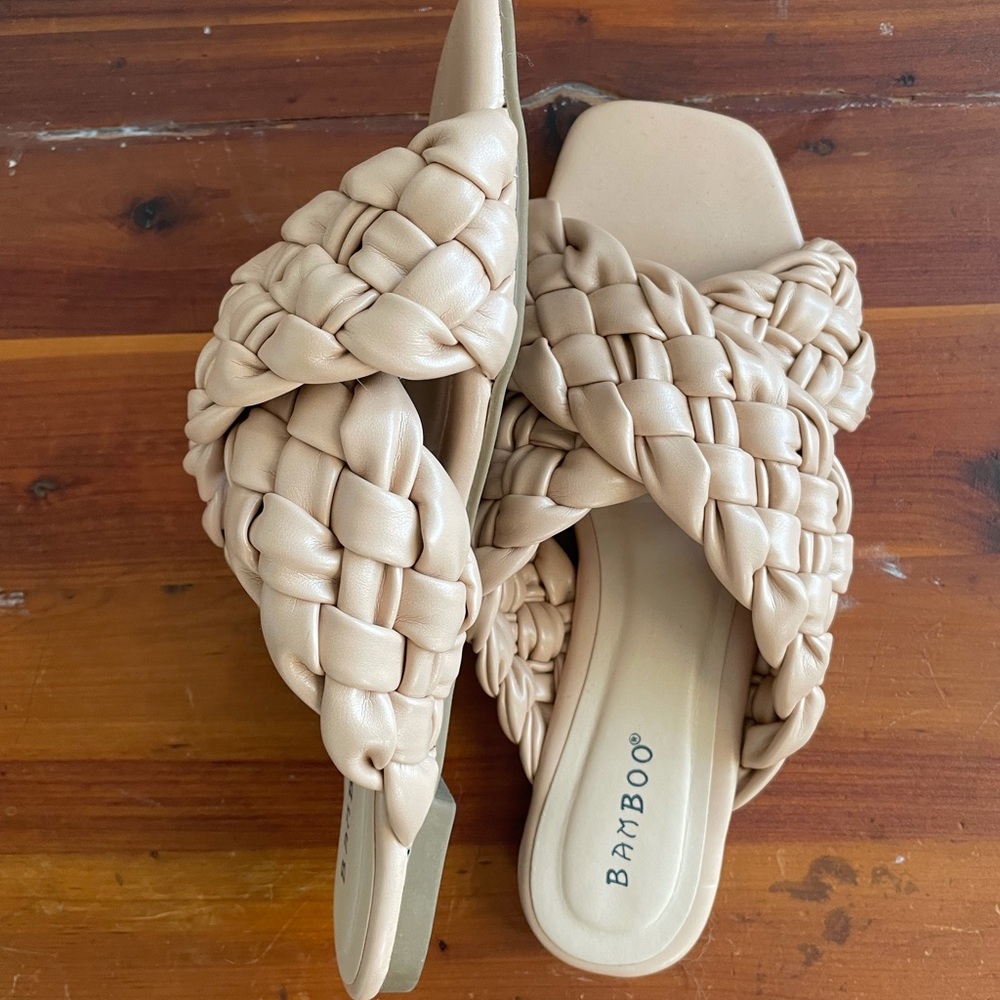 Tan Braided Slides - Picture 2 of 5